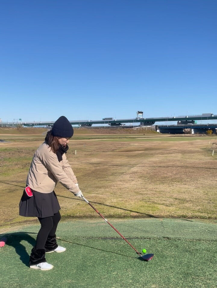 今日は庄内川ゴルフクラブでラウンドレッスン